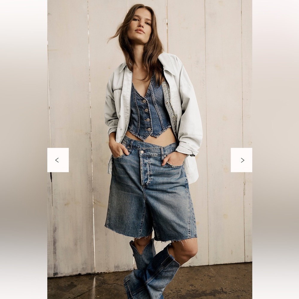 Free People Blue Denim Shorts